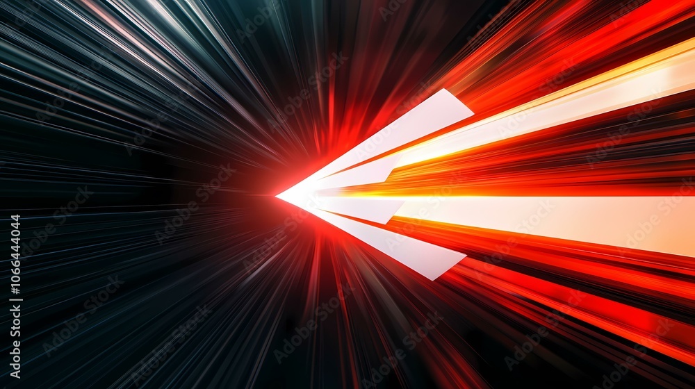Poster the image is an abstract design with red and orange streaks radiating from a central white point.