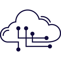 Cloud Tech Icon Line