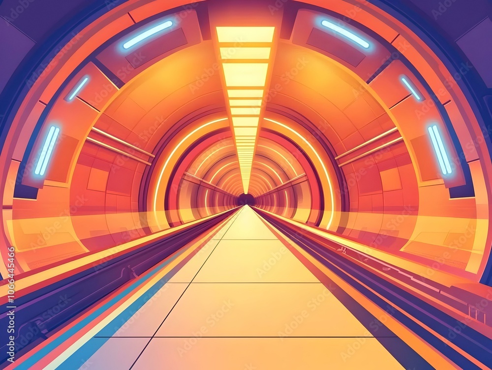 Poster flat empty tunnel motion blur dynamic shot glossy effect speed excitement copy space background adve