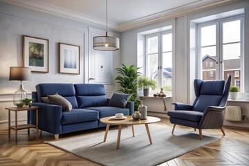 modern living room with fireplace