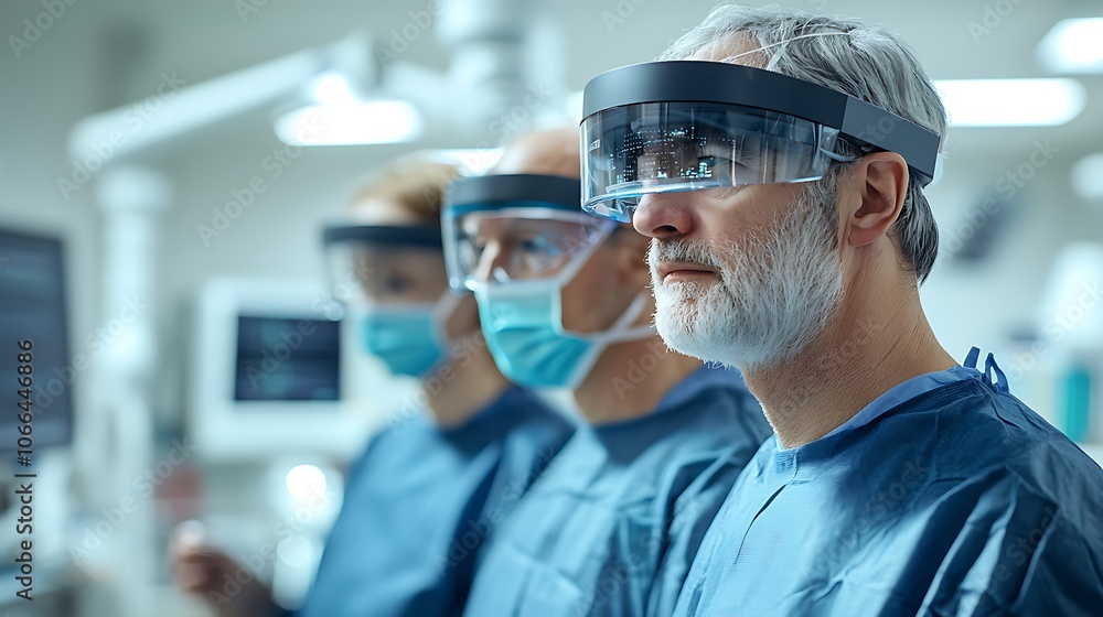 Poster surgeons utilize advanced augmented reality technology to enhance medical procedures