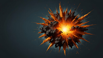 Fototapeta premium Massive fiery explosion with bright flames and smoke, creating a powerful and intense scene