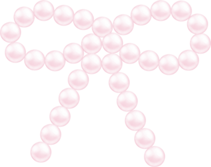 Coquette pink pearl bow