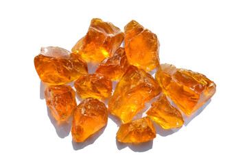 Wood resin is yellow in color and is used as a raw material in the rubber industry.