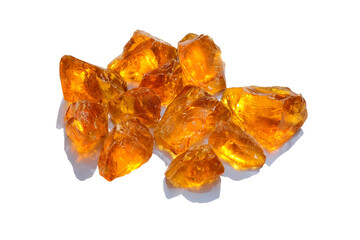 Wood resin is yellow in color and is used as a raw material in the rubber industry.