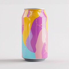 Low Poly 3D Render of a can of soda, on isolated white background