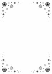 Christmas frame with festive decorations like holly, snowflakes, ornaments, and pine branches, perfect for holiday cards and invitations. Bright, cheerful, red and green theme, ideal for seasonal cele
