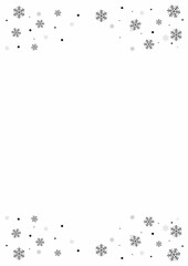 Christmas frame with festive decorations like holly, snowflakes, ornaments, and pine branches, perfect for holiday cards and invitations. Bright, cheerful, red and green theme, ideal for seasonal cele