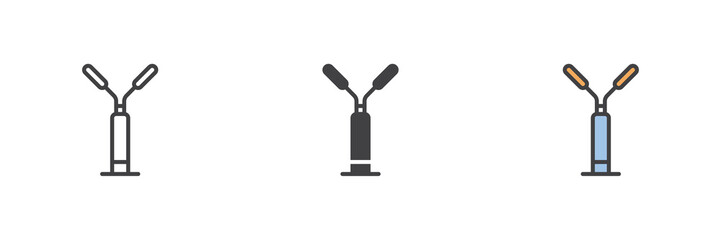 Street light different style icon set