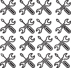 Naklejka premium minimalistic wrench and screwdriver icon for professional 