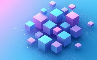 Obraz premium Abstract background with squares and cubes