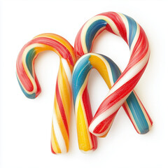 Candy canes isolate on white background, Christmas Concepts