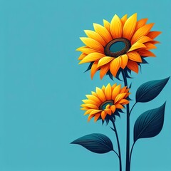 Obraz premium A pair of bright dormouse on the background, seeds, sunflower oil, flowers, leaves, field, minimalist composition with a place for text on the side.