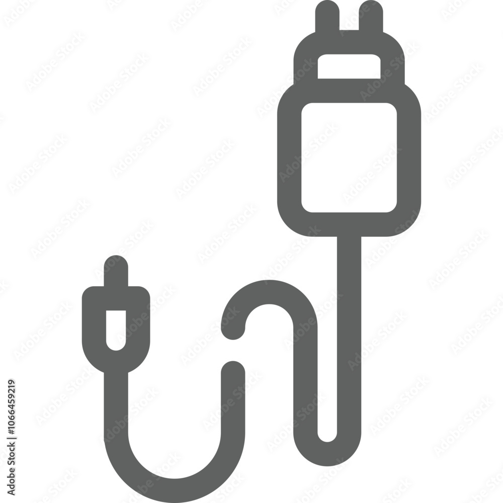 Poster a gray power cable with a plug and connector, showcasing electrical connectivity for devices in a si