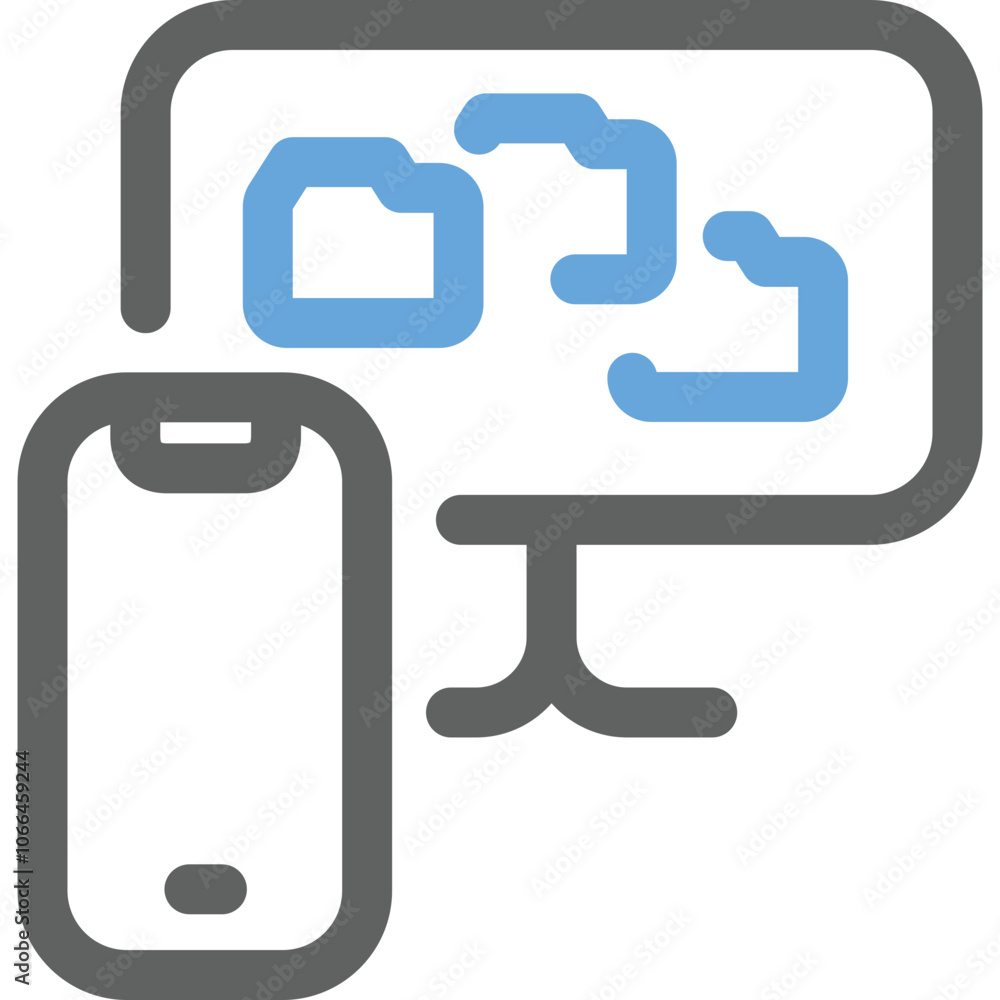 Poster a digital screen displays cloud storage icons next to a mobile phone, illustrating modern data manag