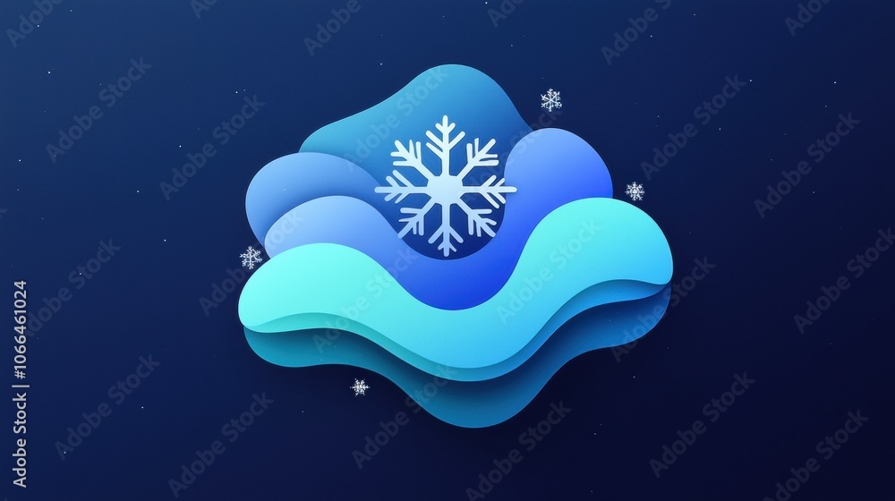 Poster abstract winter background with snowflake design
