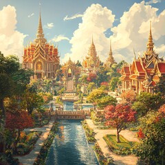 Naklejka premium temple city