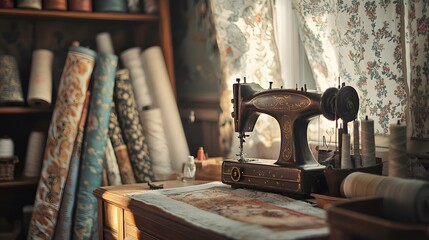 Create beautiful crafts in a charming sewing corner