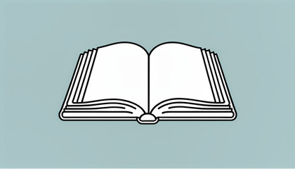 A minimalist book icon created as a simple line drawing vector image for use on digital platforms such as websites and mobile apps._00001_