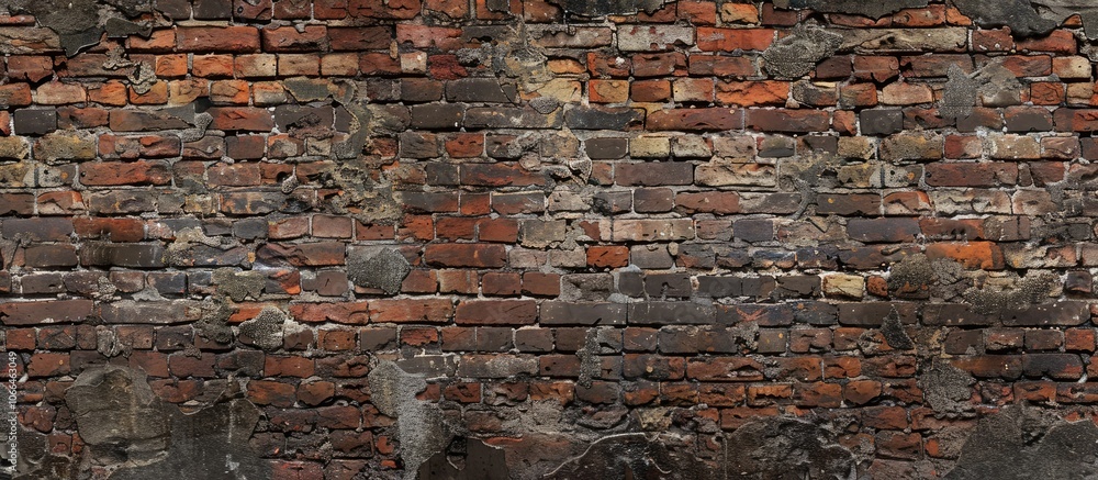 Poster brick wall showing a mix of old and new bricks perfect as a background for design projects and prese