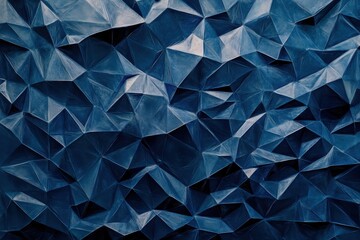 Fototapeta premium Modern vision - cutting-edge tech showcasing geometric patterns against a deep blue backdrop. An idea of digital innovation