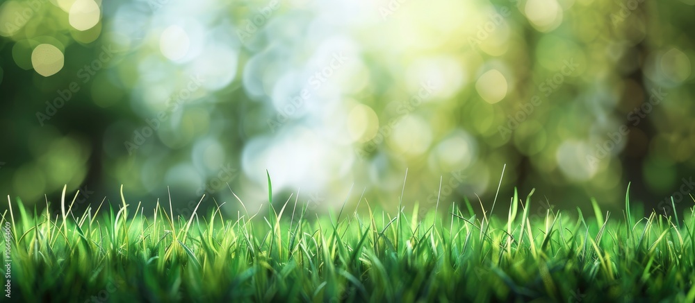Poster blurry image of green grass utilized as a copy space image