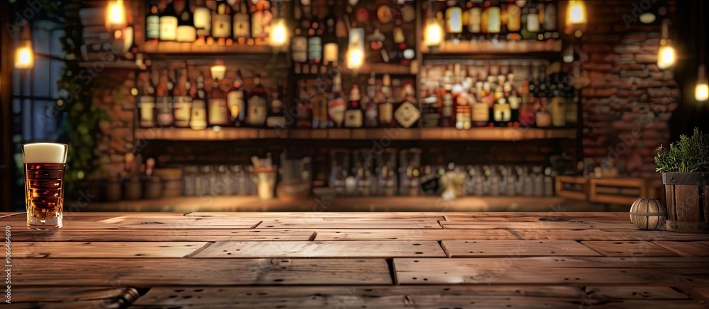 Poster wooden table in a bar adorned with a menu frame perfect for text or marketing promotion with copy sp