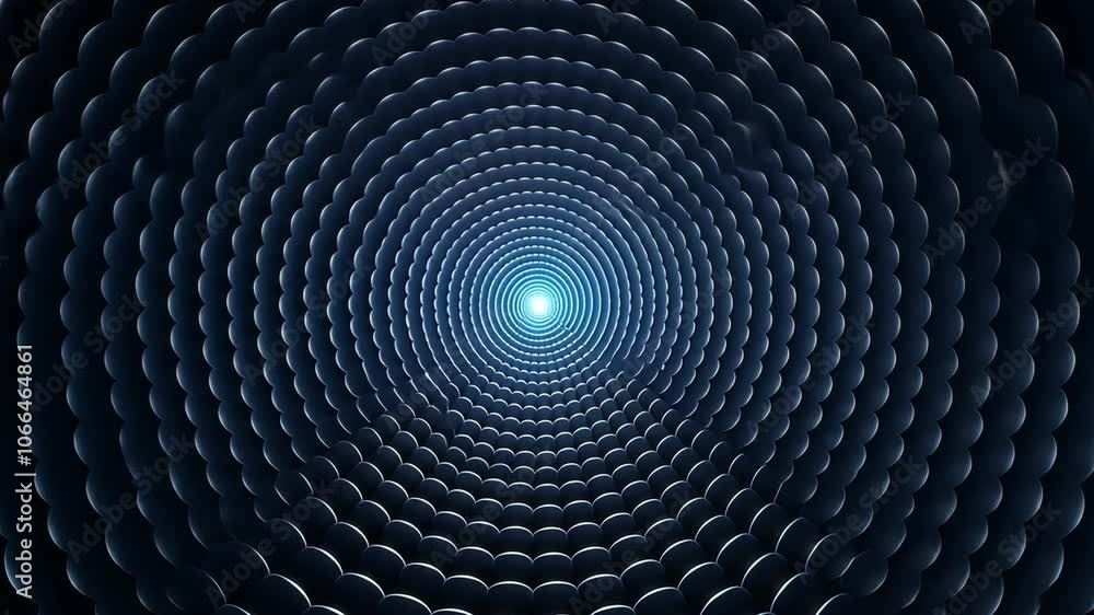 Poster abstract tunnel of light: a hypnotic and mesmerizing image of a tunnel composed of countless circles
