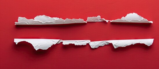 Ripped paper with equal pay message on red background serving as a symbolic representation for equal pay with available copy space image