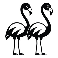 Naklejka premium Solid color Cute Flamingos animal Vector design