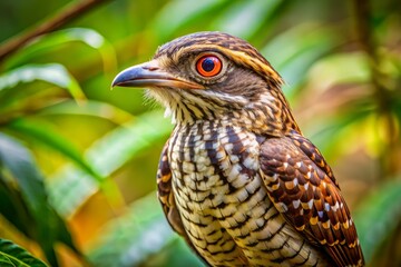 Fototapeta premium Captivating Macro Photography of Cabak Birds (Caprimulgus affinis) in Their Natural Habitat, Highlighting Unique Features and Behavior for Nature Enthusiasts and Birdwatchers