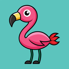 Naklejka premium Solid color Cute Flamingos animal Vector design