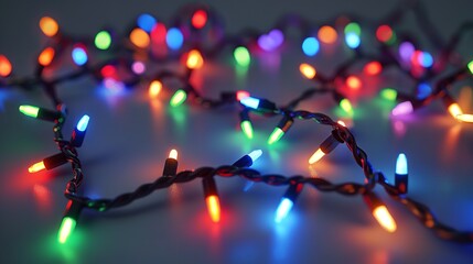 Christmas Lights Isolated on White Background. Set of Xmas Lights

