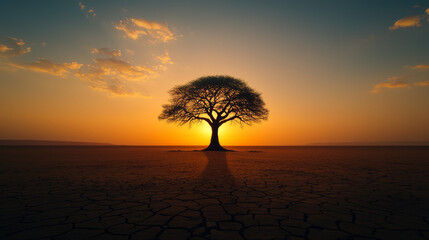 The Majestic Baobab: Nature's Ancient Sentinel at Sunset