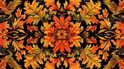 A colorful textile pattern inspired by Thanksgiving themes, suitable for fabric designs