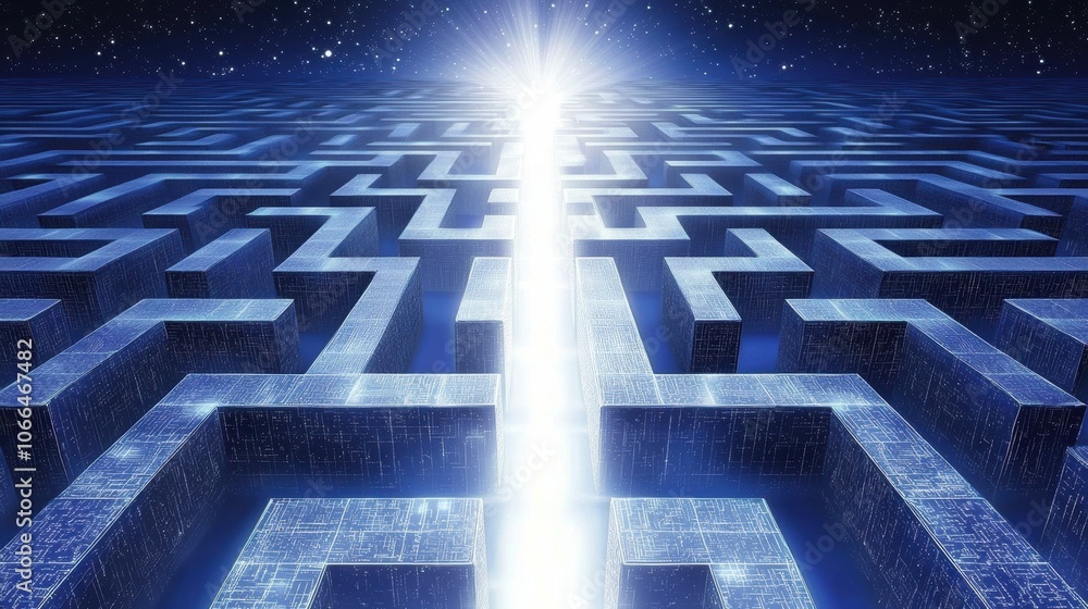 Poster light through a maze of endless paths