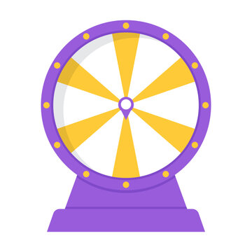 Cute purple spin wheel roulette clipart flat illustration