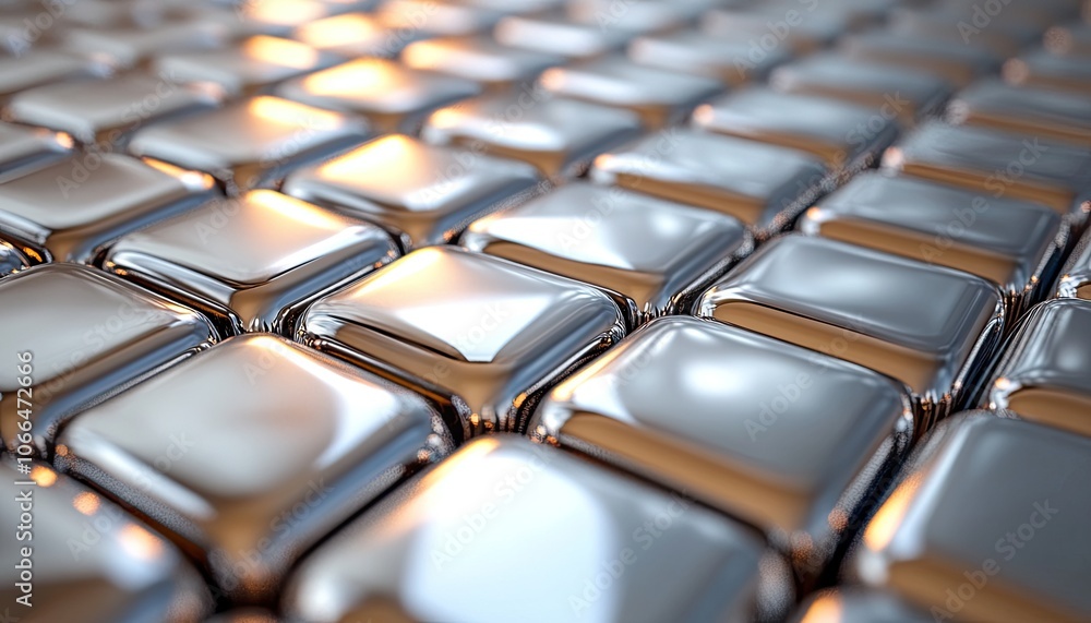 Aufkleber shiny metallic squares arranged in rows. perfect for technology, futuristic or abstract concepts.