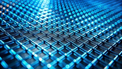 Fototapeta premium Abstract Blue Background with Grid Lines in Macro Photography for Stunning Visuals and Modern Designs