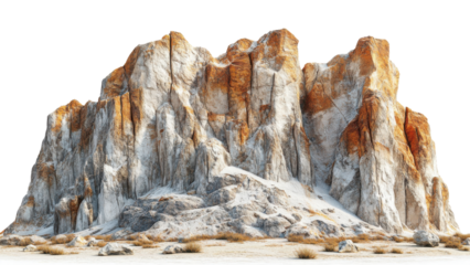 majestic rock formation stands tall, showcasing rugged textures and vibrant colors against stark background. natural beauty of this geological structure evokes sense of wonder and exploration