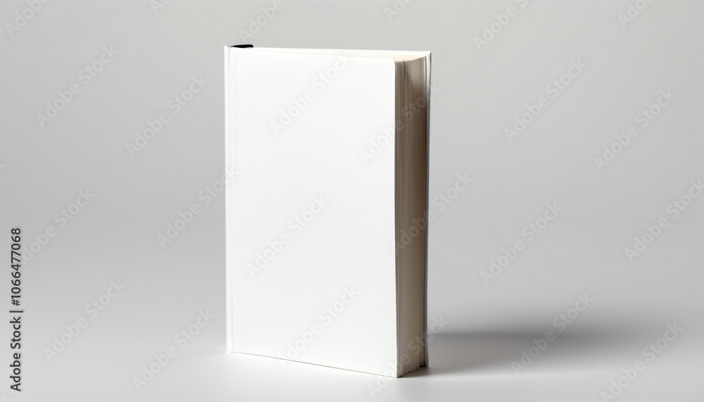 Poster white book cover with a clear background allowing for easy image manipulation and use in various gra