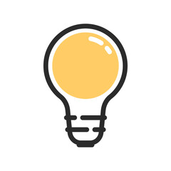 Bulb icon. light bulb isolated on white.