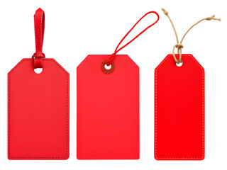 set of red tag or label isolated transparent background