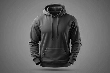 a black hoodie with a logo for your Design on the Blank Mockup Template