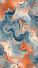 Obraz premium AI-designed silk pattern blending warm sienna and cool sky blue with subtle hints of soft silver and peach.