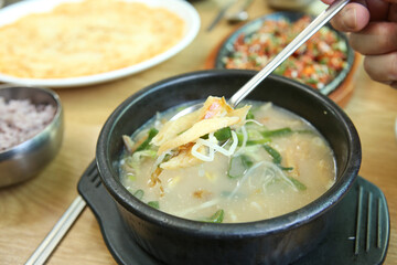 Korean food. Dried pollack hangover soup