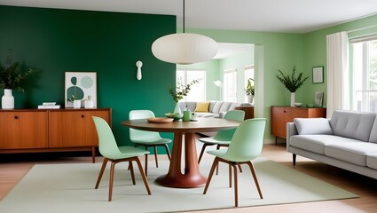 MINT GREEN FURNITURE IN A STYLISH LIVING ROOM