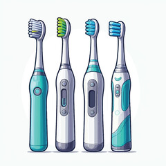 Electric Toothbrush set vector illustration