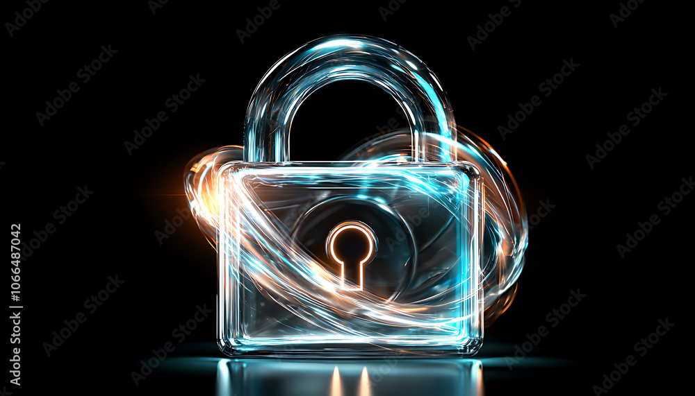 Poster enhance cyber threat monitoring with advanced security solutions featuring a glowing lock icon