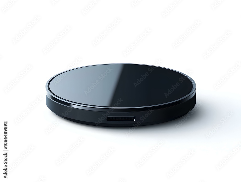 Aufkleber flat glossy wireless charger on plain surface ample copy space high resolution image sleek design fa